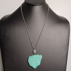 Howlite Stone Slab Pendant Necklace